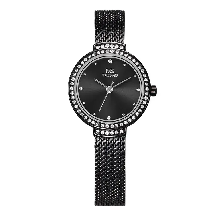 Women's Rose Gold Mesh Watch with Crystal Dial - Image 7