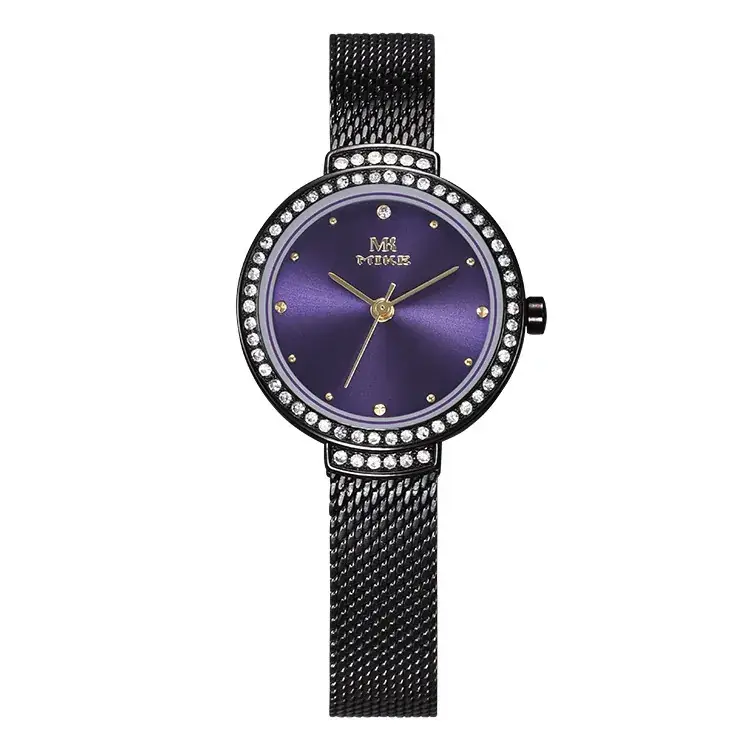 Women's Rose Gold Mesh Watch with Crystal Dial - Image 8