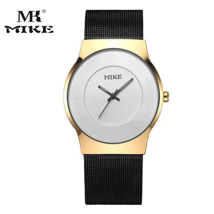 MIKE Men's Quartz Watch Gold Black Mesh Belt - Image 5