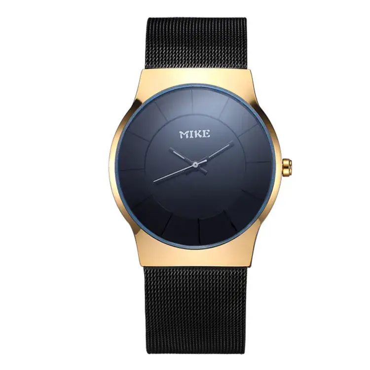 MIKE Men's Quartz Watch Gold Black Mesh Belt - Image 3