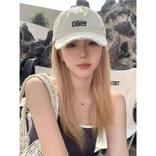 Women's White Gold 1980 Baseball Cap Full Wig