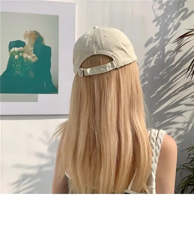 Women's White Gold 1980 Baseball Cap Full Wig — feature 2