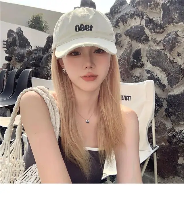 Women's White Gold 1980 Baseball Cap Full Wig — feature 4