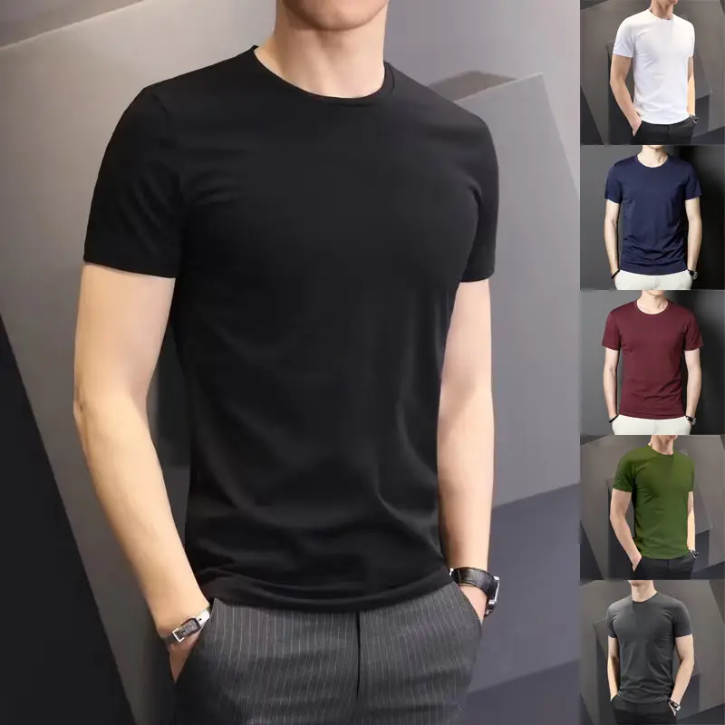 Men Navy Slim Fit T-Shirt 140g Polyester - Image 8
