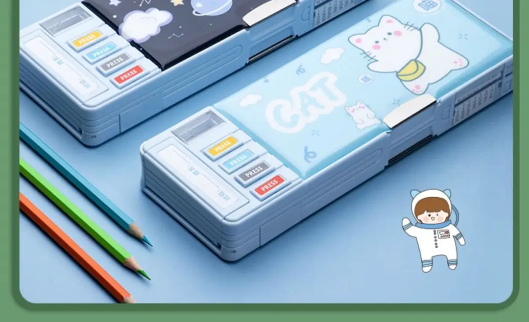 Multifunctional Stationery Men's Box Primary School Button Office Box Pencil Box Girls High-value ins Internet Celebrity Same Style — feature 28