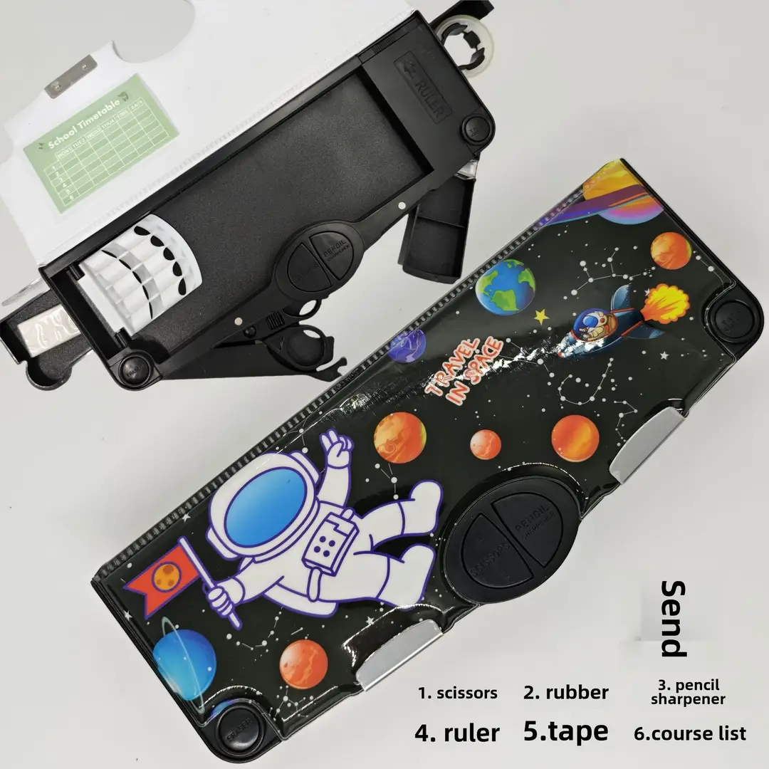 Multifunctional Stationery Men's Box Primary School Button Office Box Pencil Box Girls High-value ins Internet Celebrity Same Style - Image 10