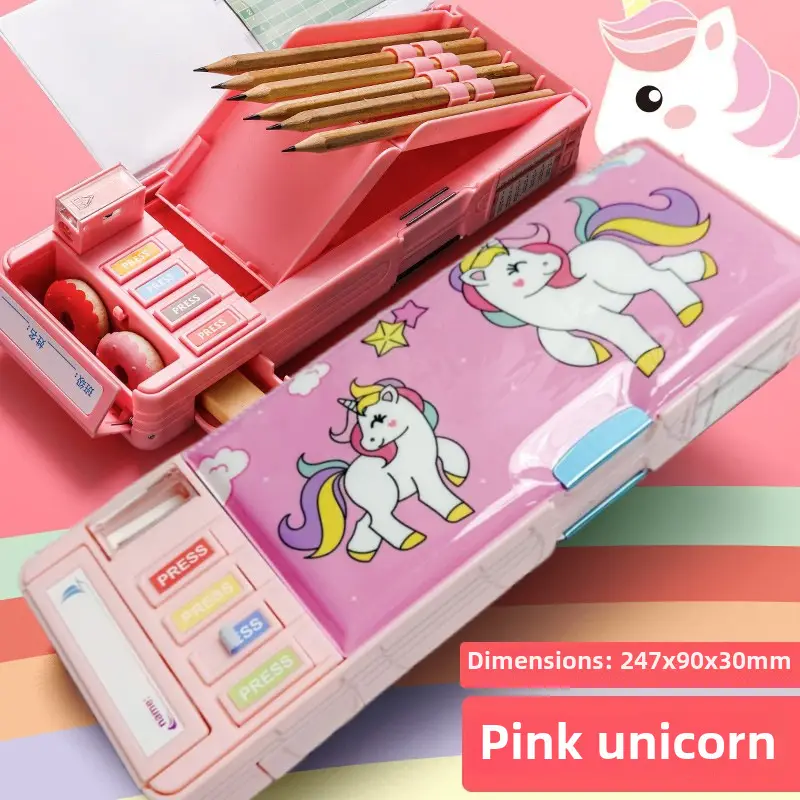 Multifunctional Stationery Men's Box Primary School Button Office Box Pencil Box Girls High-value ins Internet Celebrity Same Style - Image 14