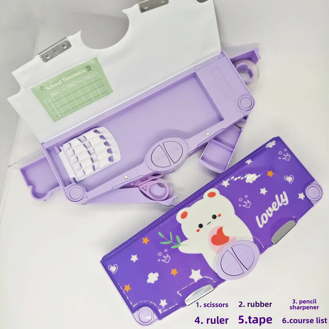Multifunctional Stationery Men's Box Primary School Button Office Box Pencil Box Girls High-value ins Internet Celebrity Same Style - Image 9