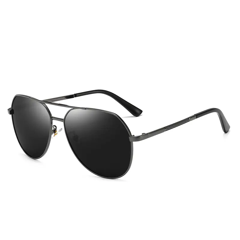 Men Polarized Sunglasses Black Mirror Gold Frame - Image 6