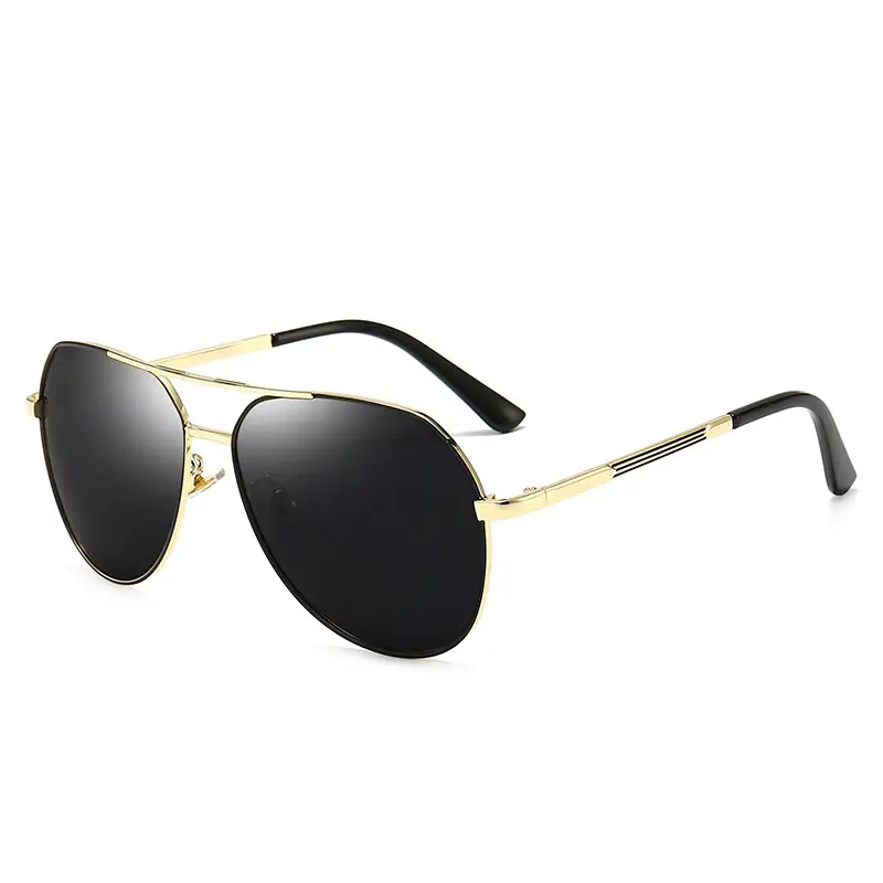 Men Polarized Sunglasses Black Mirror Gold Frame - Image 8