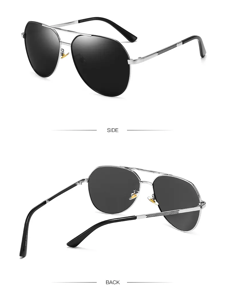 Men Polarized Sunglasses Black Mirror Gold Frame — feature 14