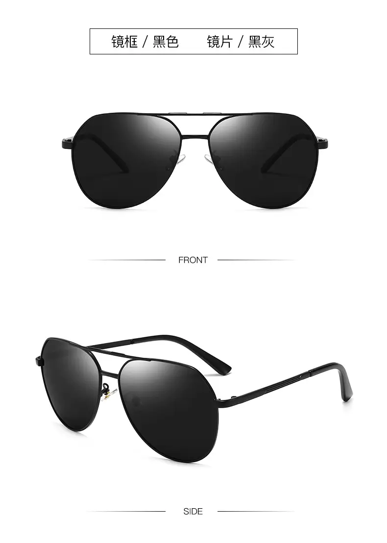 Men Polarized Sunglasses Black Mirror Gold Frame — feature 15