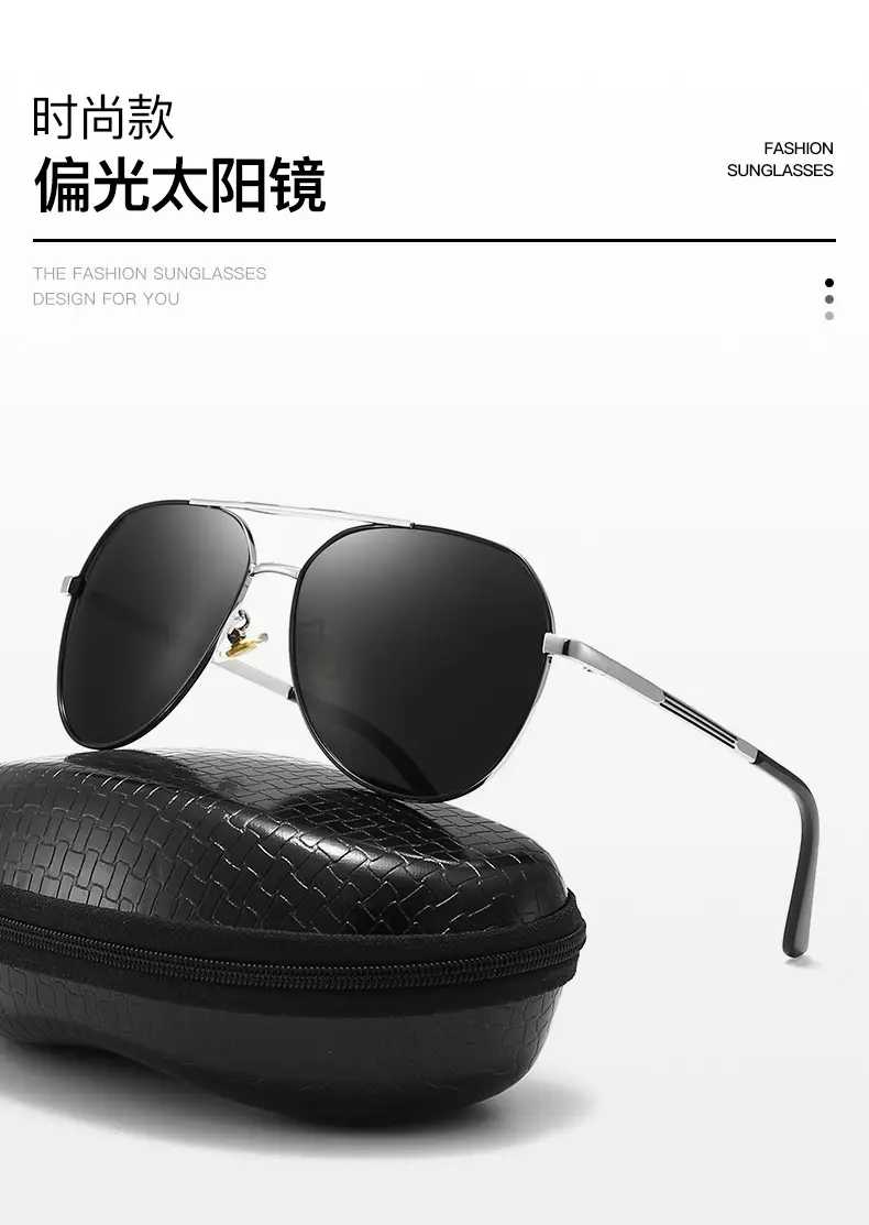 Men Polarized Sunglasses Black Mirror Gold Frame — feature 3