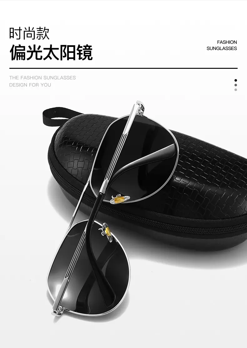 Men Polarized Sunglasses Black Mirror Gold Frame — feature 4