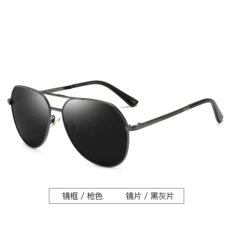 Men Polarized Sunglasses Black Mirror Gold Frame
