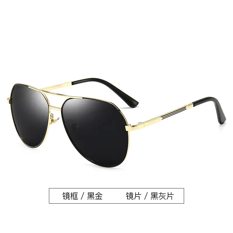Men Polarized Sunglasses Black Mirror Gold Frame - Image 3