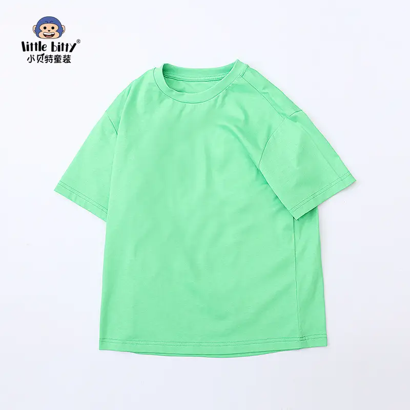 New Summer 25 Boys Pure Color T-Shirt Pure Cotton Medium Large - Image 8