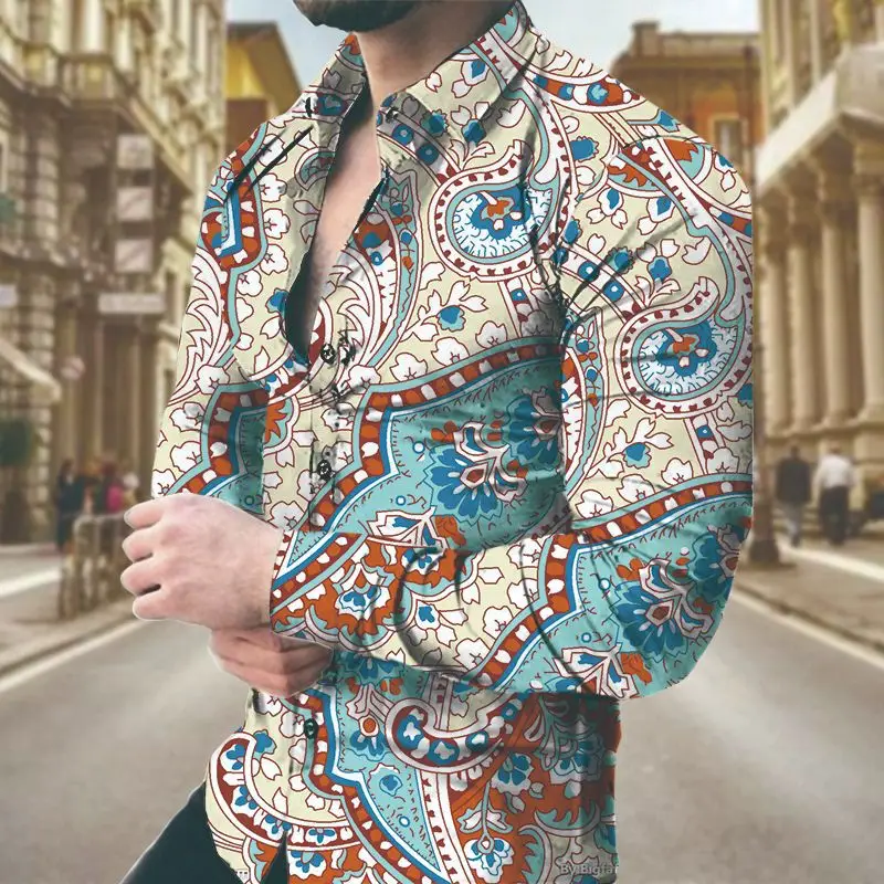 3D Printed Men's Pelis Pattern Shirt Plus Size 2026 - Image 2