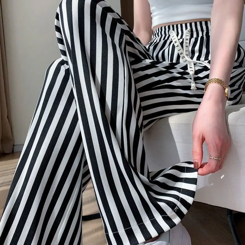 Women Zebra Striped Wide Leg Pants 2025 Spring Summer - Image 7