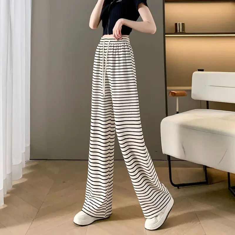 Women Zebra Striped Wide Leg Pants 2025 Spring Summer - Image 8