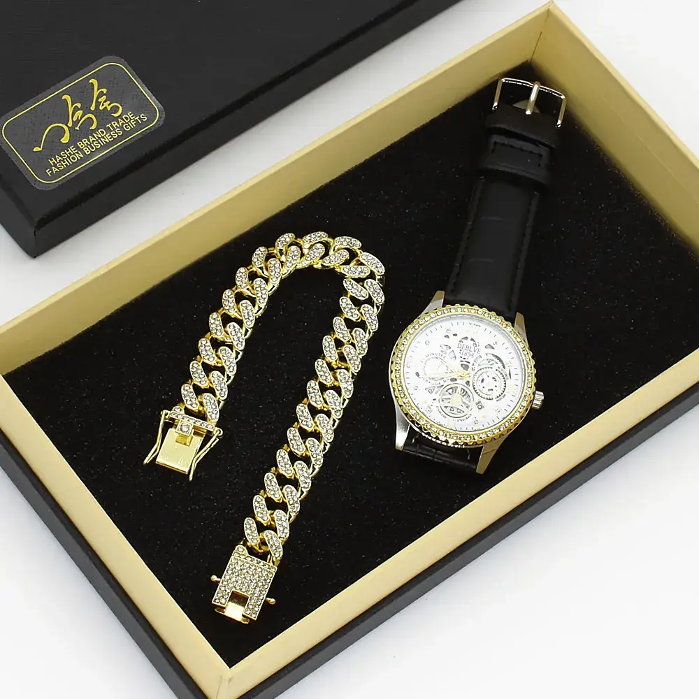 Men's 5-Piece Gold Accessories Set with Rainbow Sunglasses & Watch — feature 10