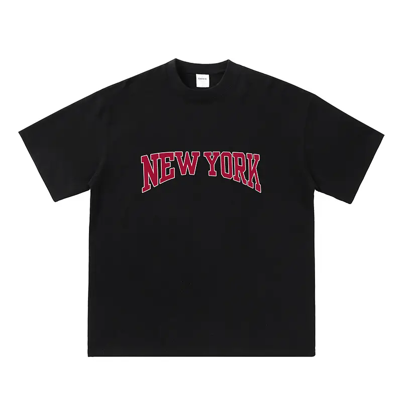 280g New York Retro T-Shirt Black White - Image 2