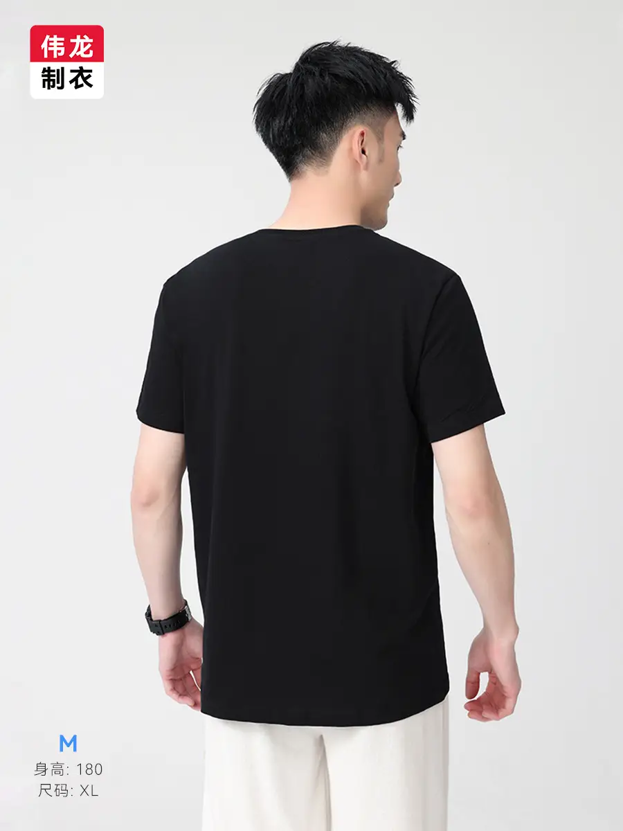 Men Navy Cotton T-Shirt Short Sleeve Crew Neck - Image 11