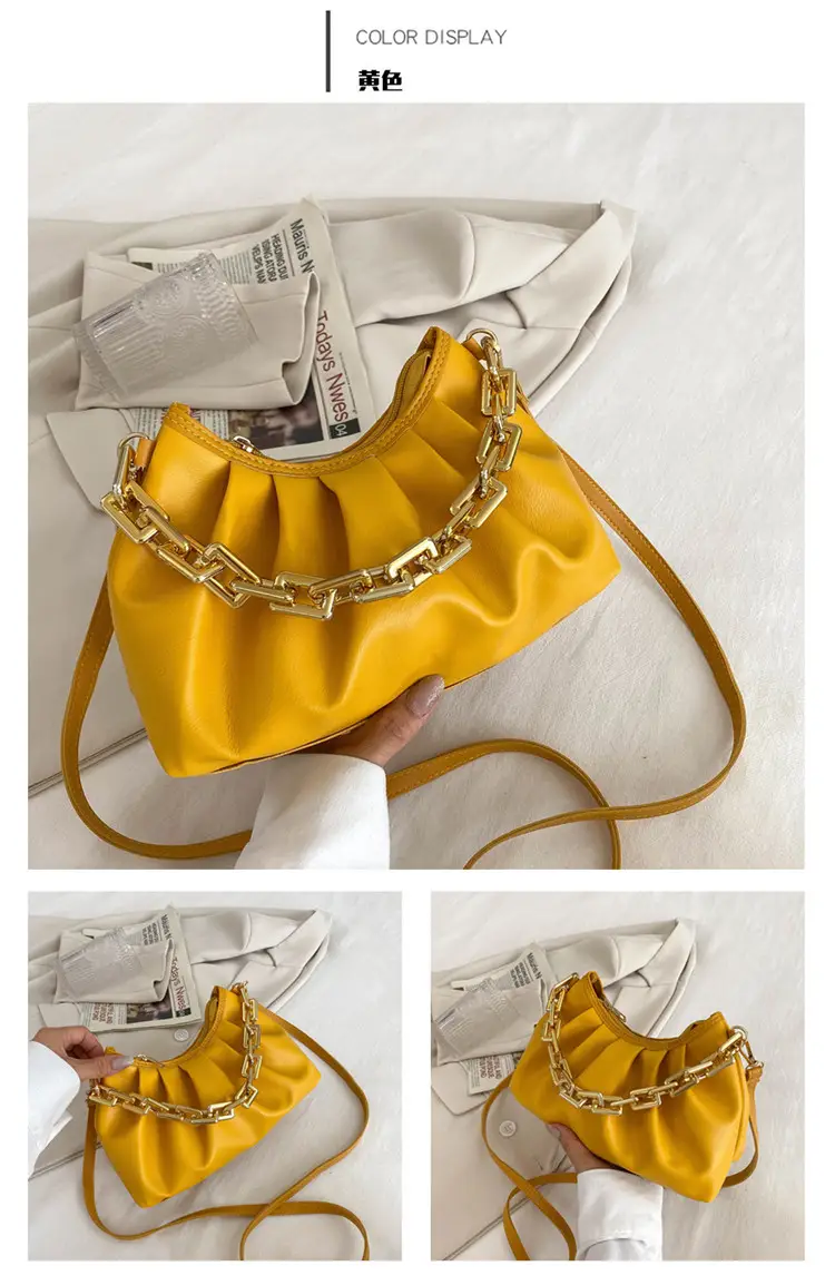 Black Korean Style Chain Shoulder Bag with Gold Chain — feature 18