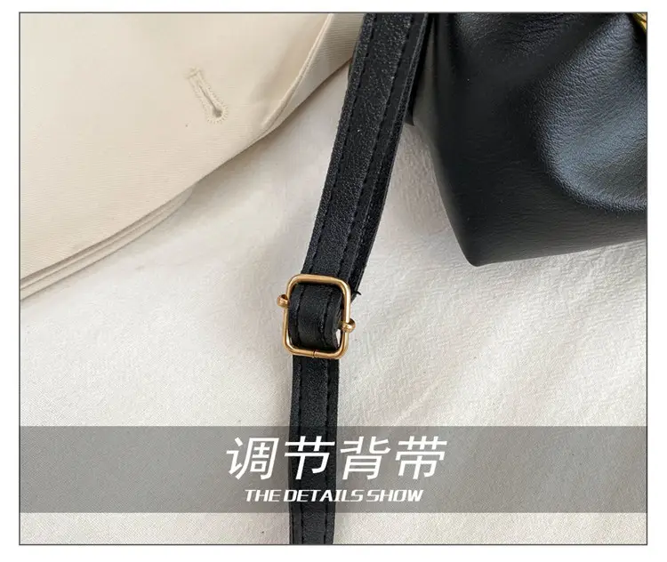 Black Korean Style Chain Shoulder Bag with Gold Chain — feature 8