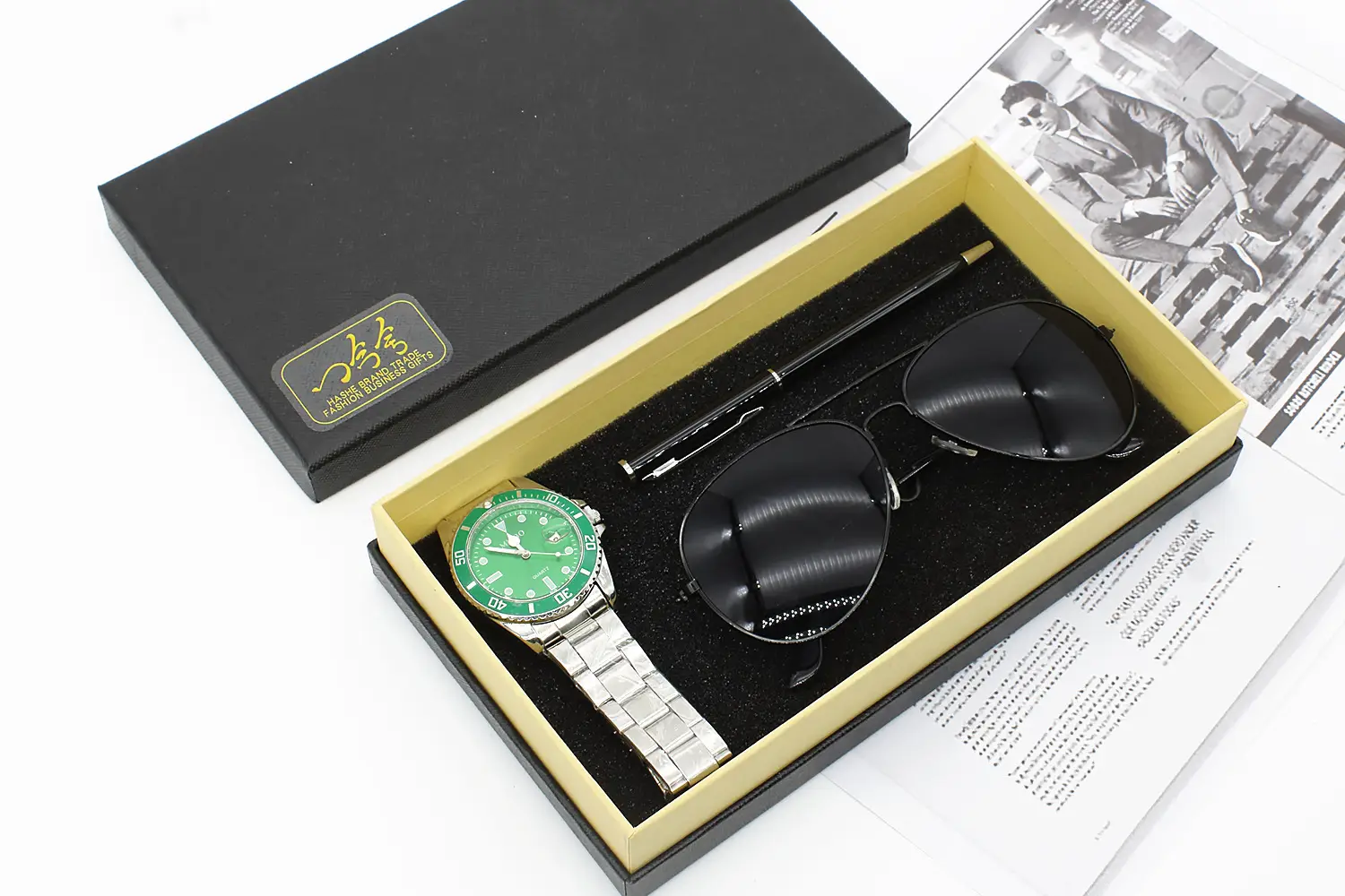 Men's Cross-Border Quartz Watch with Sunglasses Set — feature 12