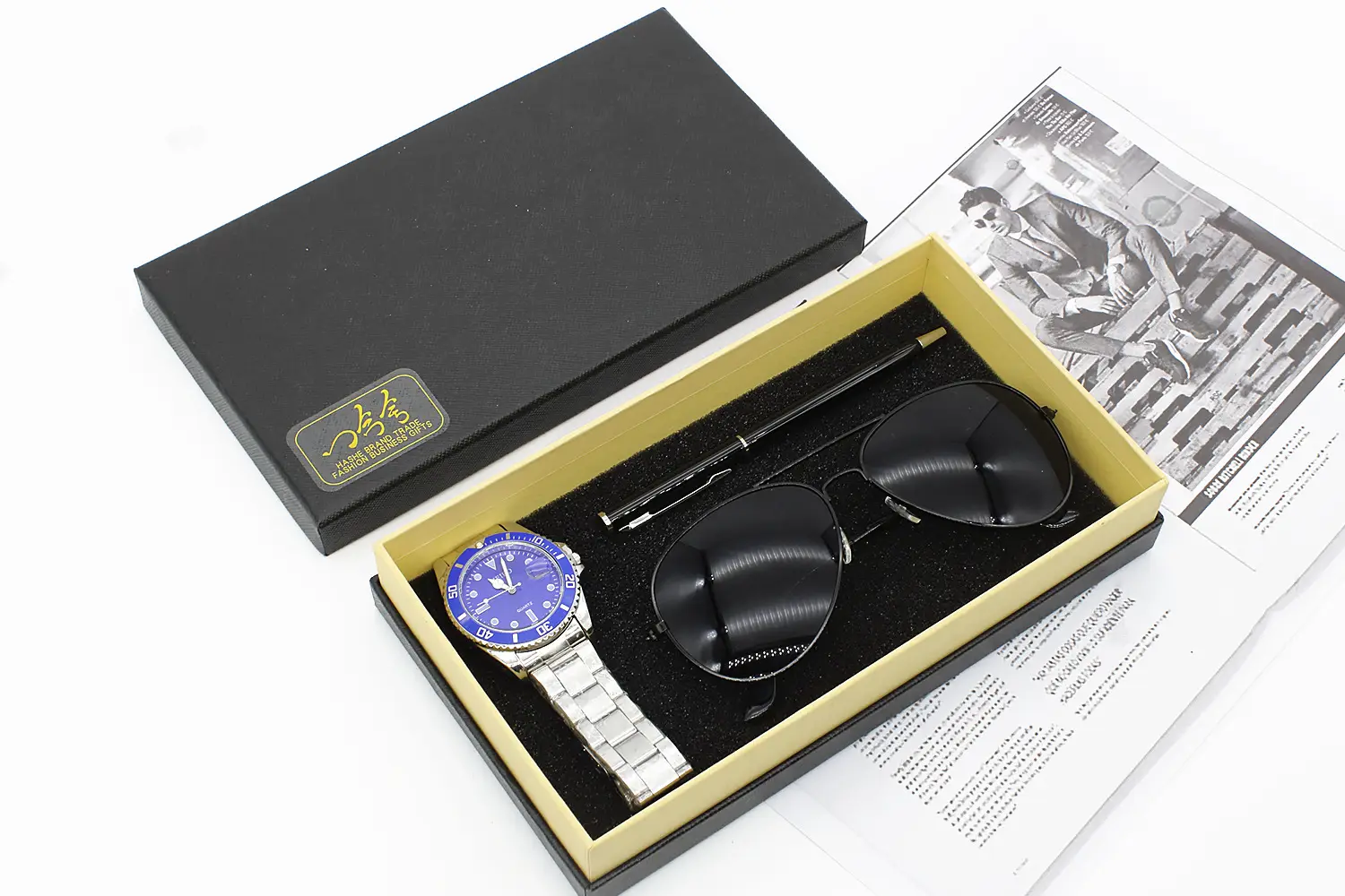 Men's Cross-Border Quartz Watch with Sunglasses Set — feature 13