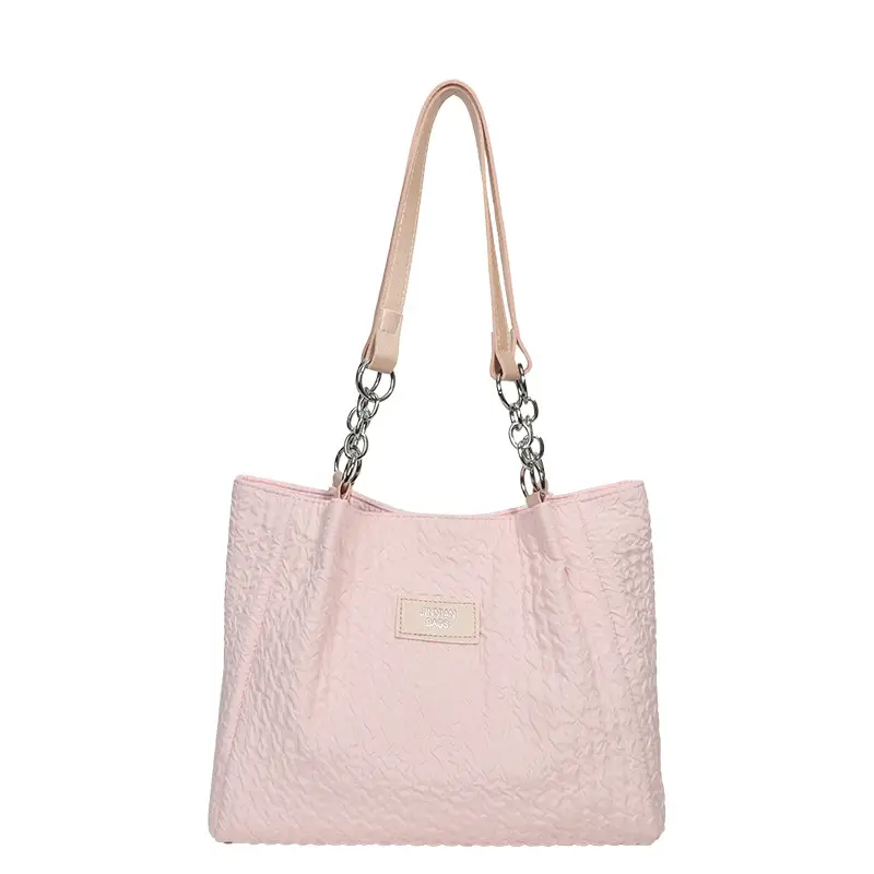 Women's Large Capacity Embroidered Shoulder Bag Beige