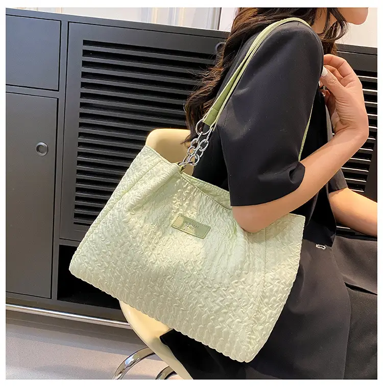 Women's Large Capacity Embroidered Shoulder Bag Beige — feature 21