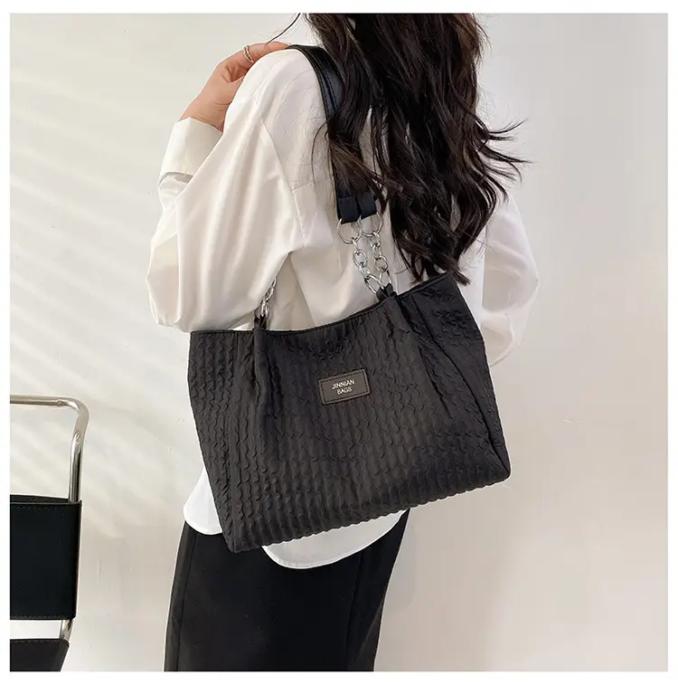 Women's Large Capacity Embroidered Shoulder Bag Beige — feature 27