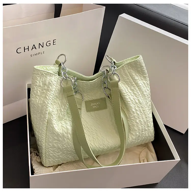 Women's Large Capacity Embroidered Shoulder Bag Beige — feature 33