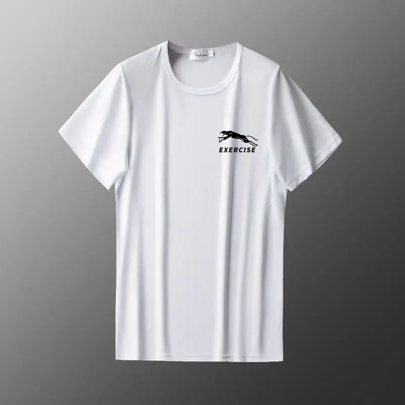 Men's Grey Ice Silk T-Shirt Loose Large — feature 12