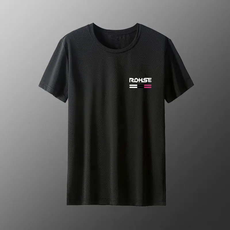 Men's Grey Ice Silk T-Shirt Loose Large