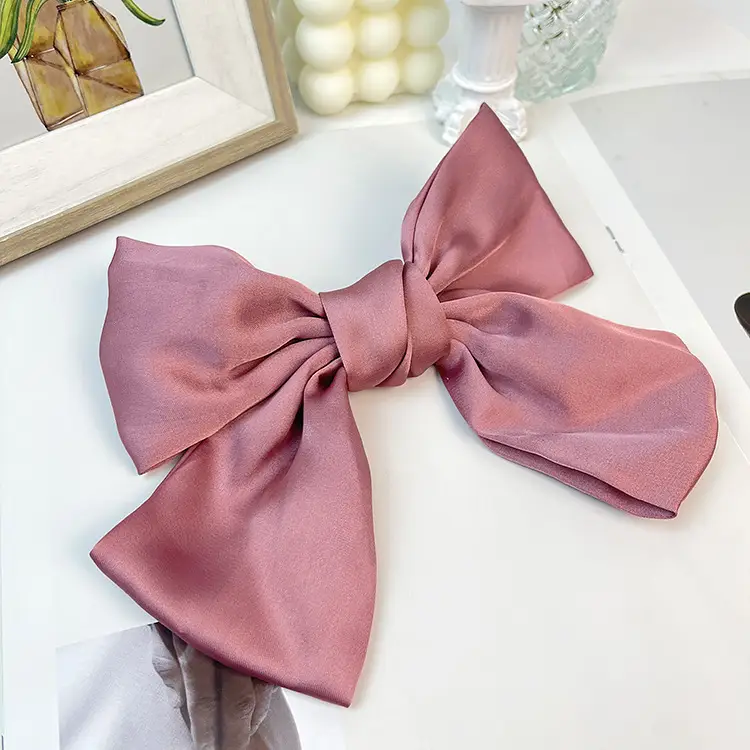 Japanese Style Satin Bow Hairpin Navy Blue — feature 13