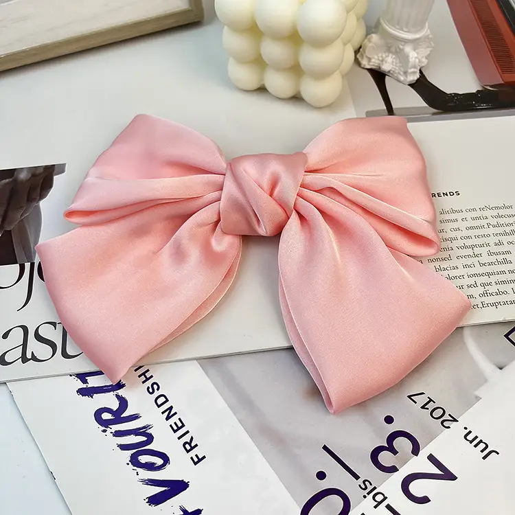 Japanese Style Satin Bow Hairpin Navy Blue — feature 24
