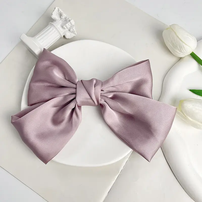 Japanese Style Satin Bow Hairpin Navy Blue — feature 36