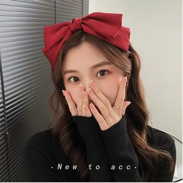 Japanese Style Satin Bow Hairpin Navy Blue — feature 39