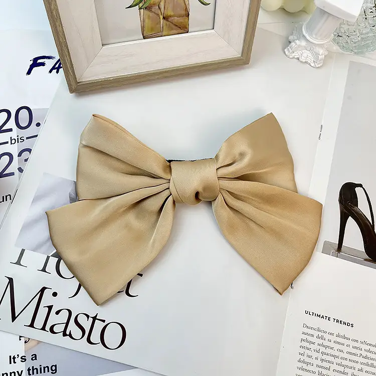 Japanese Style Satin Bow Hairpin Navy Blue — feature 26