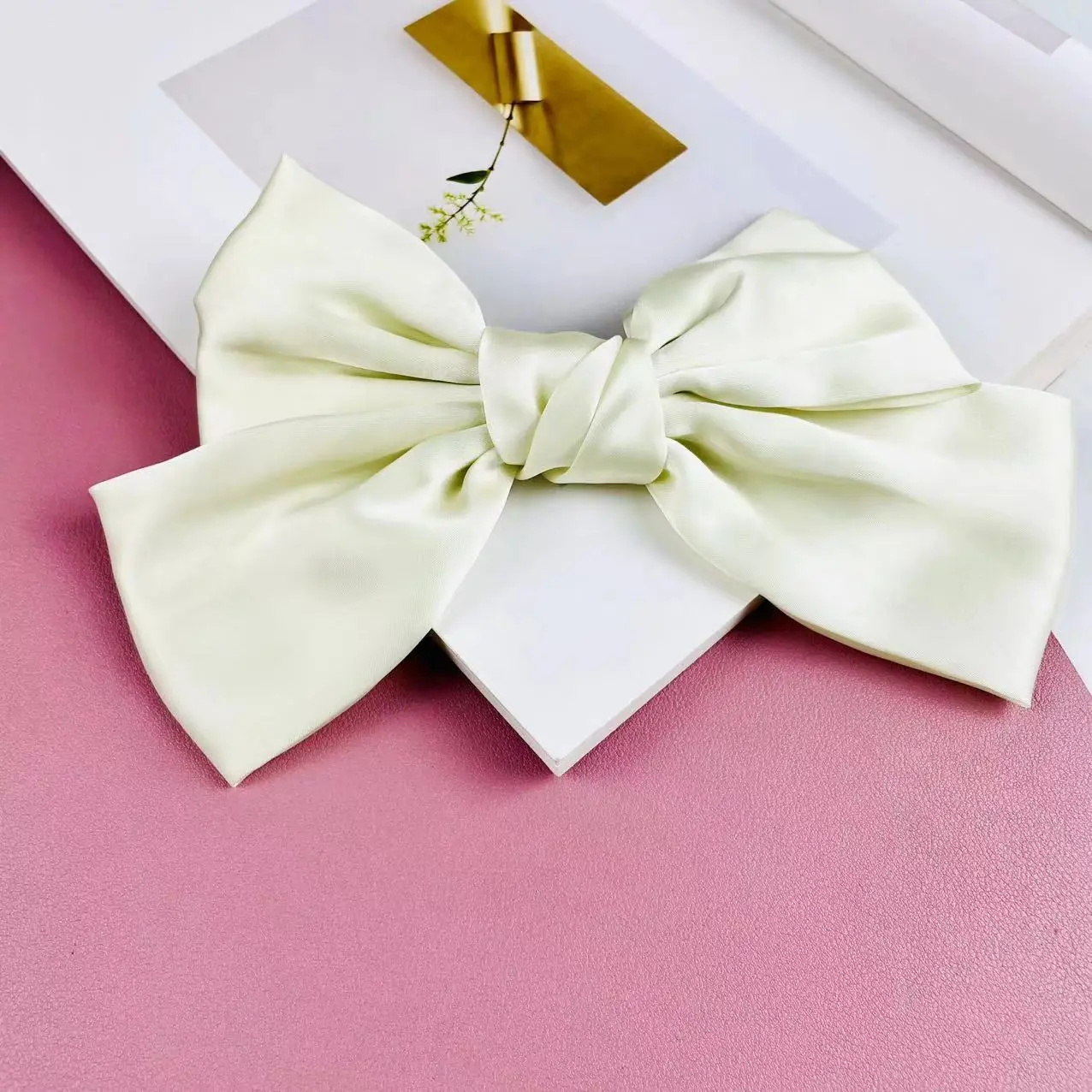Japanese Style Satin Bow Hairpin Navy Blue - Image 43