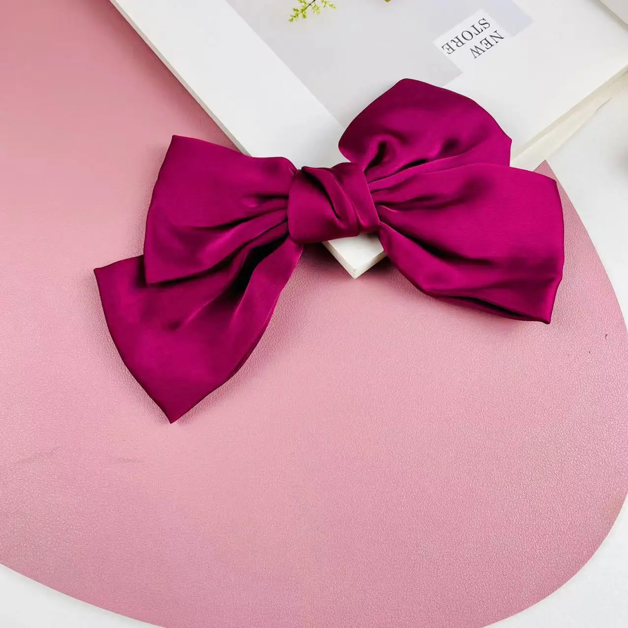 Japanese Style Satin Bow Hairpin Navy Blue - Image 44