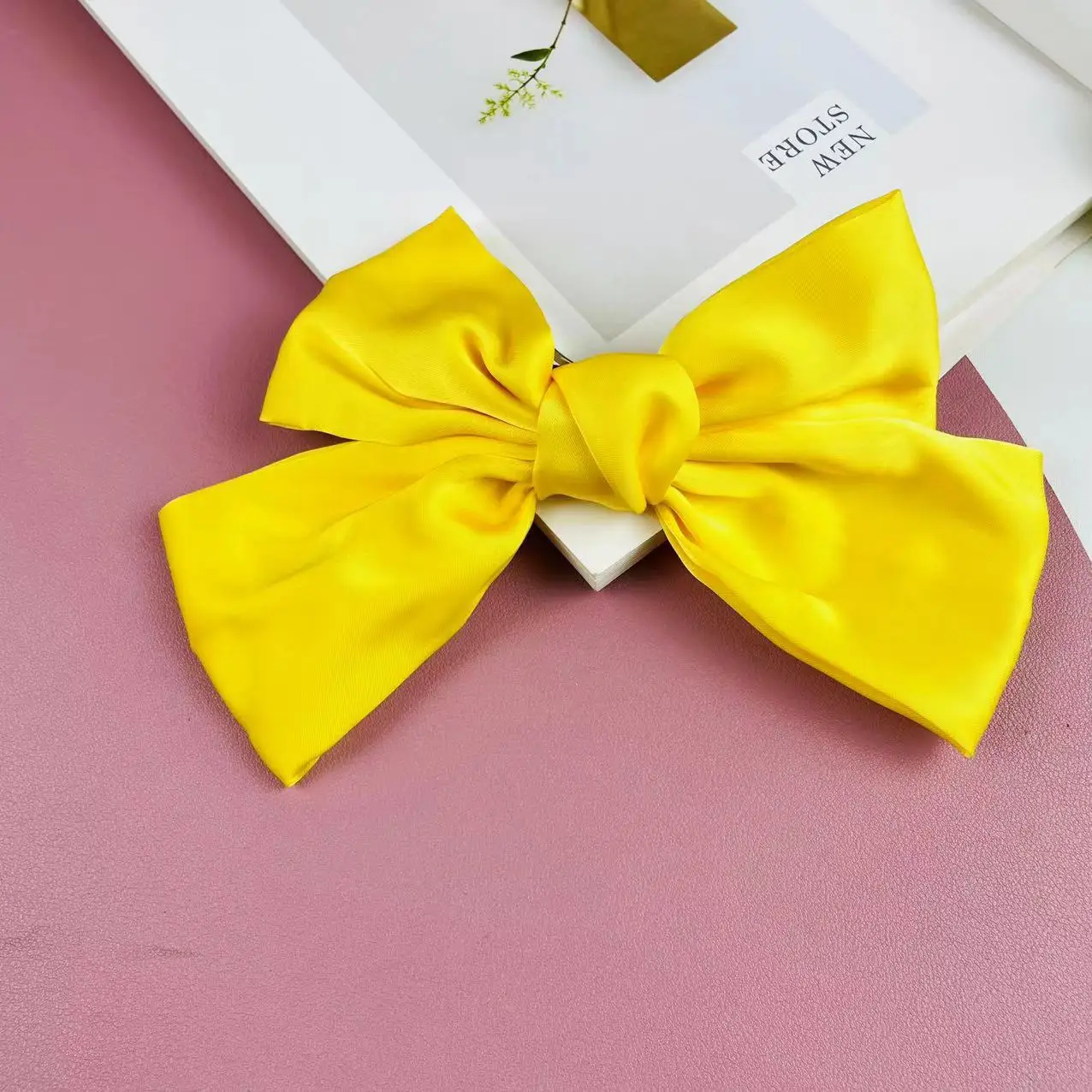 Japanese Style Satin Bow Hairpin Navy Blue - Image 45