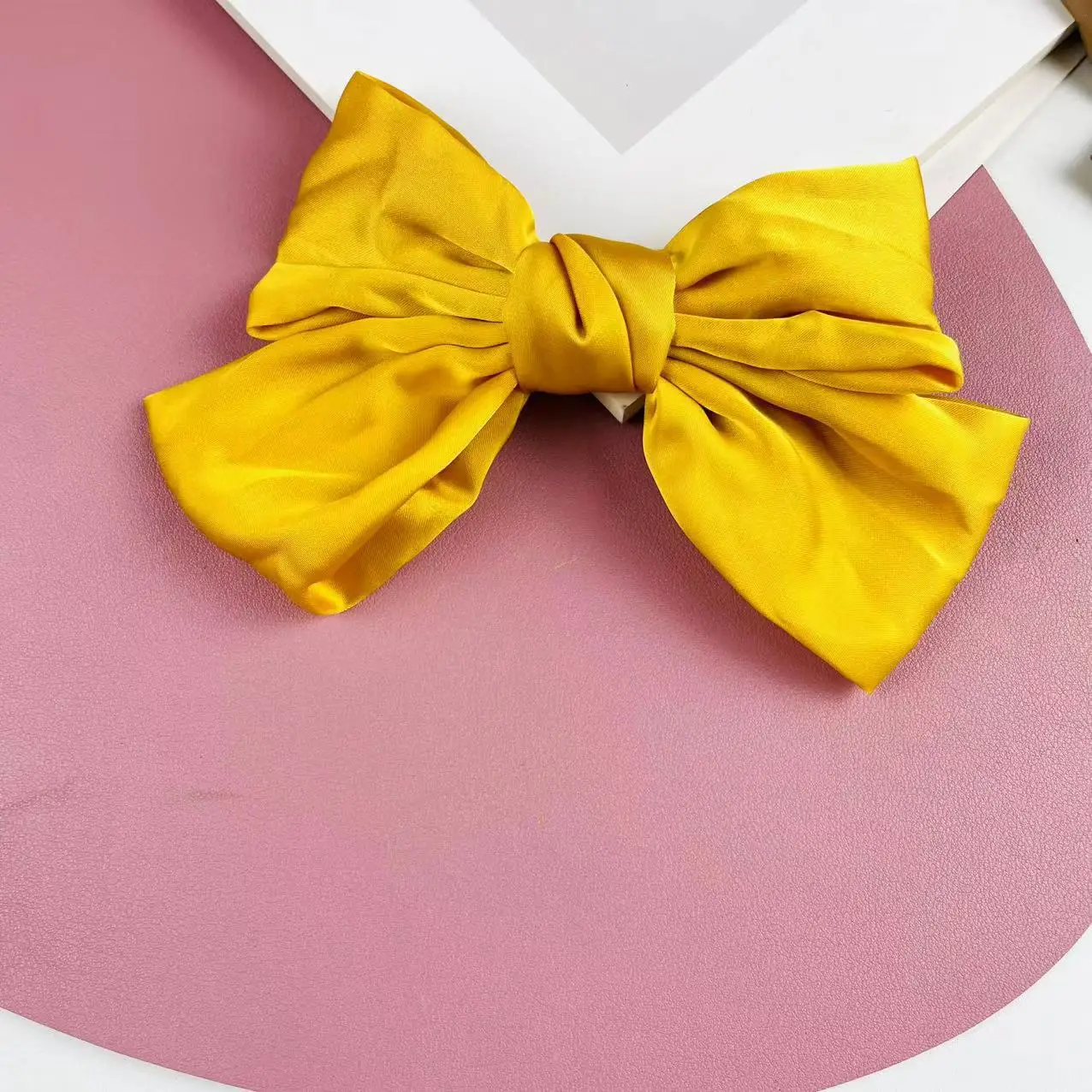 Japanese Style Satin Bow Hairpin Navy Blue - Image 48