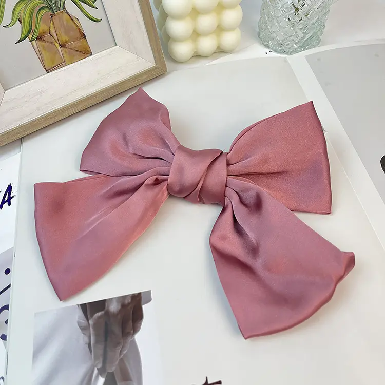 Japanese Style Satin Bow Hairpin Navy Blue - Image 10