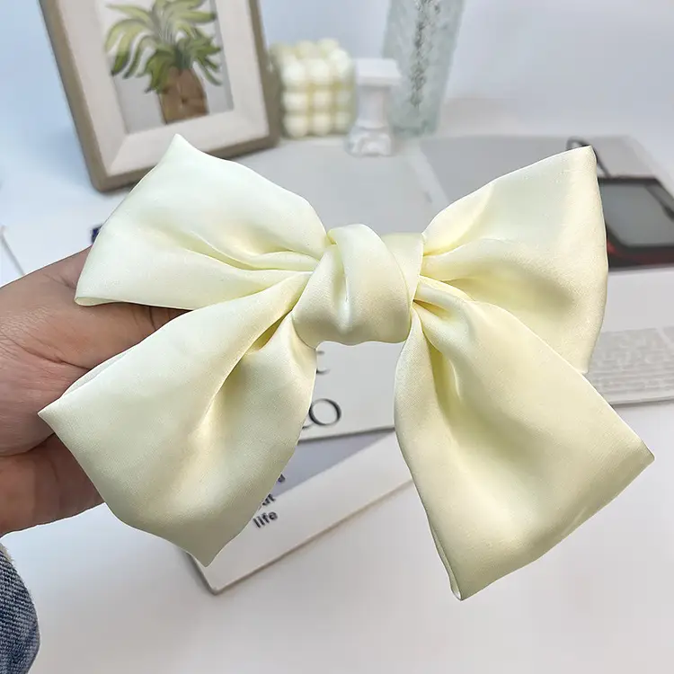 Japanese Style Satin Bow Hairpin Navy Blue - Image 12