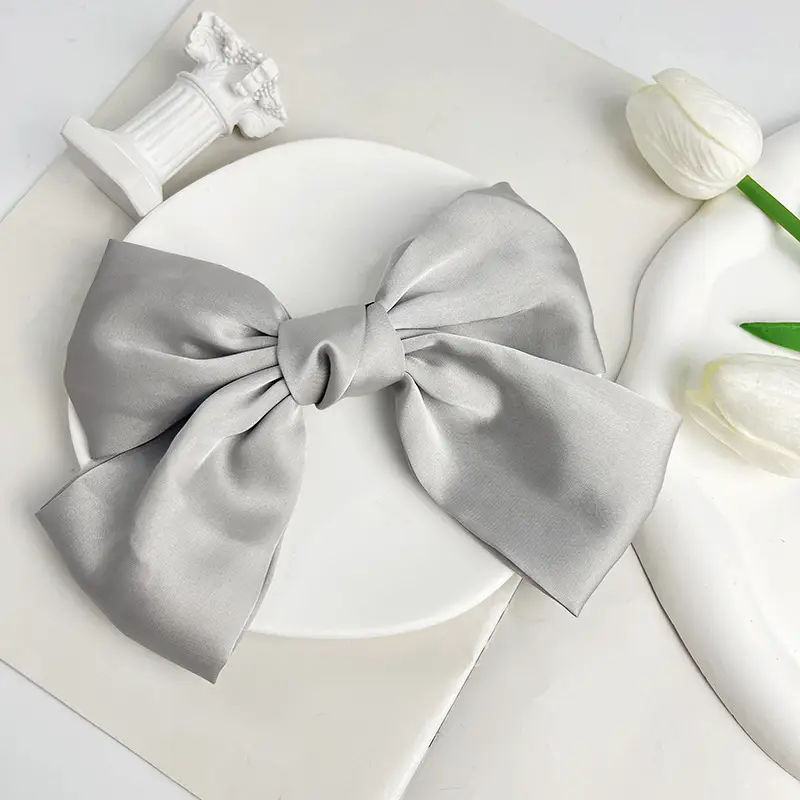 Japanese Style Satin Bow Hairpin Navy Blue - Image 15