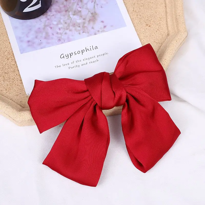 Japanese Style Satin Bow Hairpin Navy Blue - Image 18